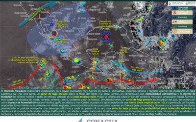 Se prevén lluvias y tormentas aisladas en gran parte de Oaxaca para este lunes
