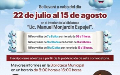 Verano con libros y diversión: Xoxocotlán invita a vivir ´Mis Vacaciones en la Biblioteca’
