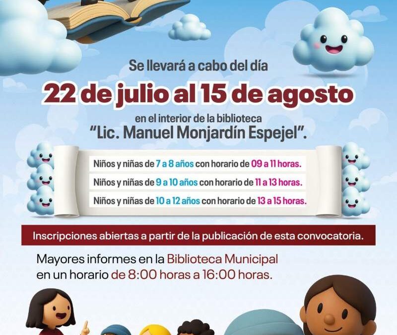Verano con libros y diversión: Xoxocotlán invita a vivir ´Mis Vacaciones en la Biblioteca’