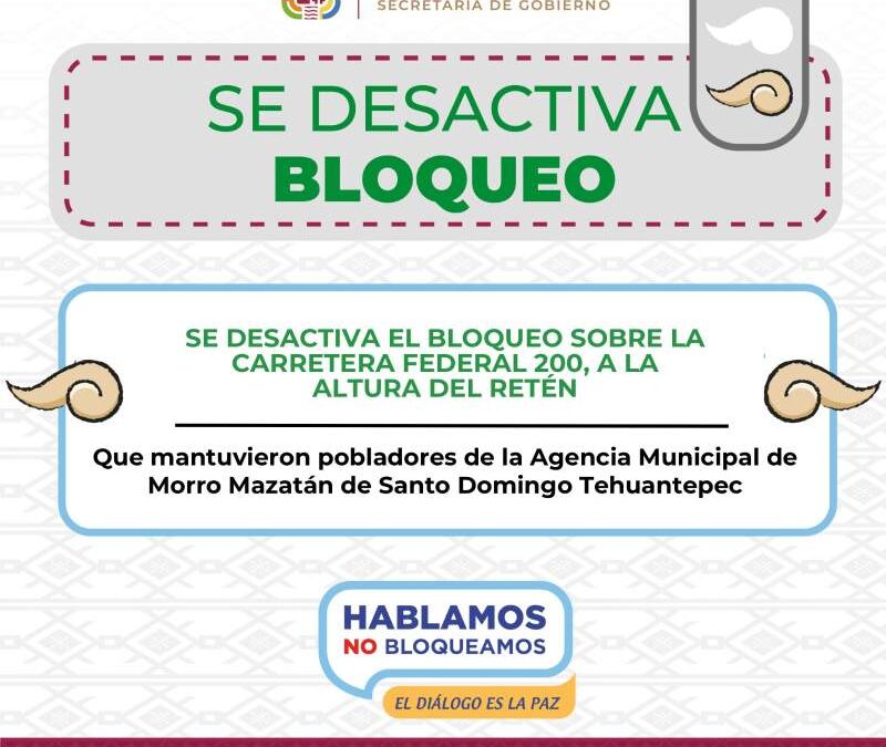 Confirma Sego liberación de la carretera 200 en el Morro Mazatán