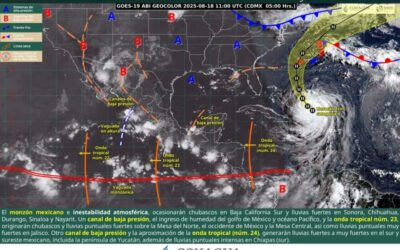 Continuarán lluvias de intensidad variable, actividad eléctrica y rachas de viento este lunes en Oaxaca