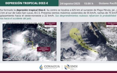 Depresión Tropical Diez-E se forma en el Pacífico y amenaza con lluvias intensas en México
