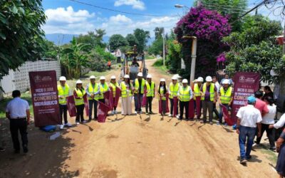 Nancy Benítez inicia nuevas obras de pavimentación en 3 colonias más de Xoxocotlán
