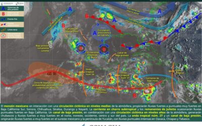 Prevén tormentas acompañadas de actividad eléctrica en diferentes regiones de Oaxaca