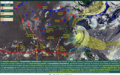 Se prevén lluvias, tormentas y chubascos con mayor presencia en la Sierra Sur para este martes