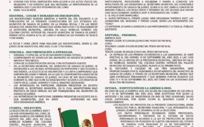 Municipio de Oaxaca de Juárez lanza convocatoria para elegir a la América 2025