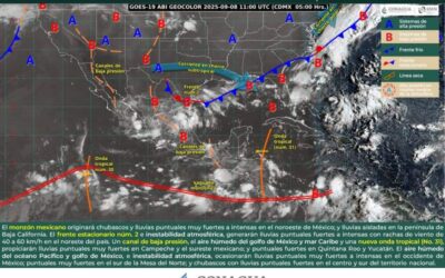 Este lunes se prevén lluvias y tormentas fuertes en Sierra Sur, Costa e Istmo