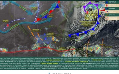 Continuarán las lluvias en la Costa, Istmo de Tehuantepec, Sierra Sur y Mixteca: Protección Civil
