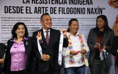 Inaugura Nino Morales exposición del artista oaxaqueño Filoginio Naxín en el senado