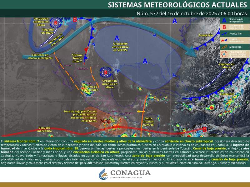 Pronostica Protección Civil lluvias con tormentas locales intensas en Costa, Istmo y Sierra Sur este jueves