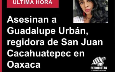 Asesinan a Guadalupe Urbán, regidora de San Juan Cacahuatepec en Oaxaca