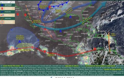 Canal de baja presión y humedad del Golfo de México mantendrán lluvias aisladas en Oaxaca
