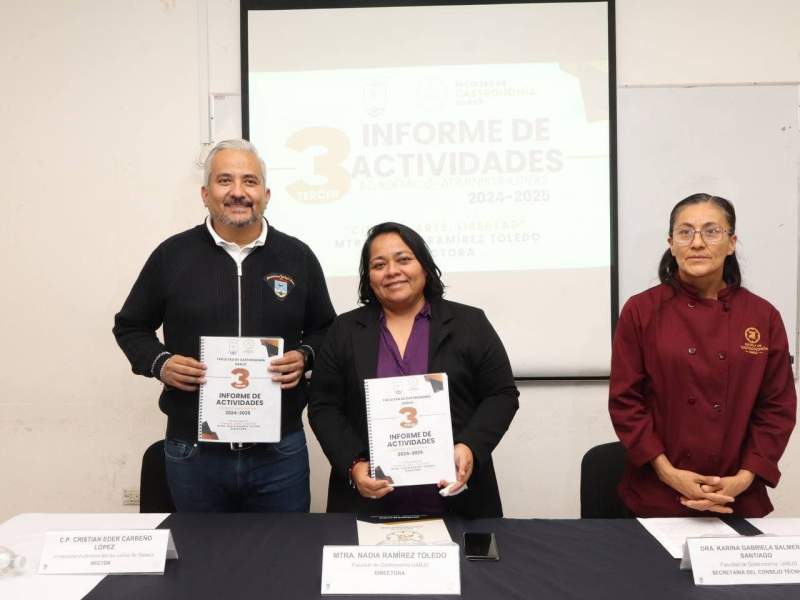 Consolidación académica de la Facultad de Gastronomía UABJO, destaca la directora en su tercer informe