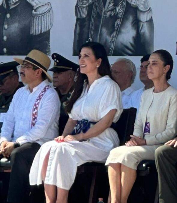 Kenia López Rabadán asiste a ceremonia por la Consolidación de la Independencia de México en el Mar