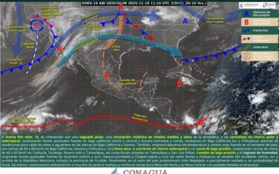 Se prevén condiciones estables en gran parte de Oaxaca; Frente Frío 15 se mantiene en vigilancia