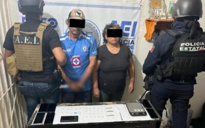 Fiscalía de Oaxaca junto con SSPC realizan cateo en un bar de la Sierra de Flores Magón y detienen a una pareja con posesión de drogas