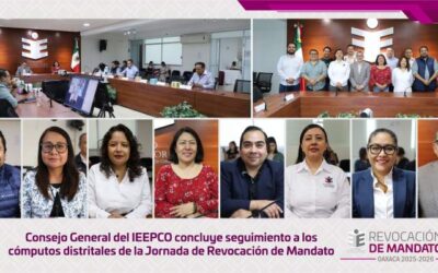 Consejo General del IEEPCO concluye seguimiento a los cómputos distritales de la Jornada de Revocación de Mandato