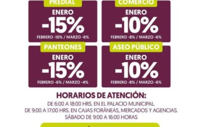 Continúan vigentes los descuentos en el pago del predial en Oaxaca de Juárez