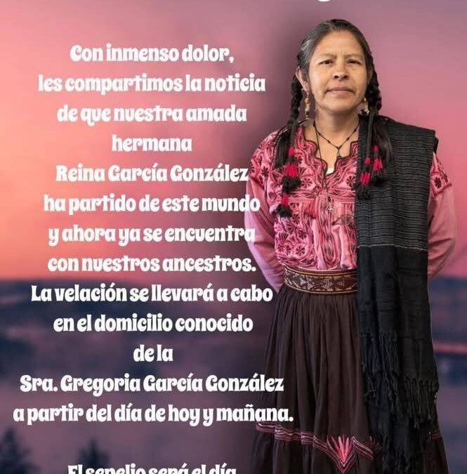 Asesinan a Reina García, maestra Ayuuk y promotora cultural, en Oaxaca