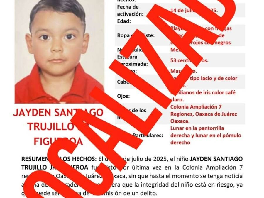 FGEO recupera a niño con reporte de no localización y logra su reunificación familiar