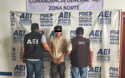 Fiscalía de Oaxaca captura a A.H.G., alias “El Tech”, por homicidio con arma de fuego en el Istmo de Tehuantepec