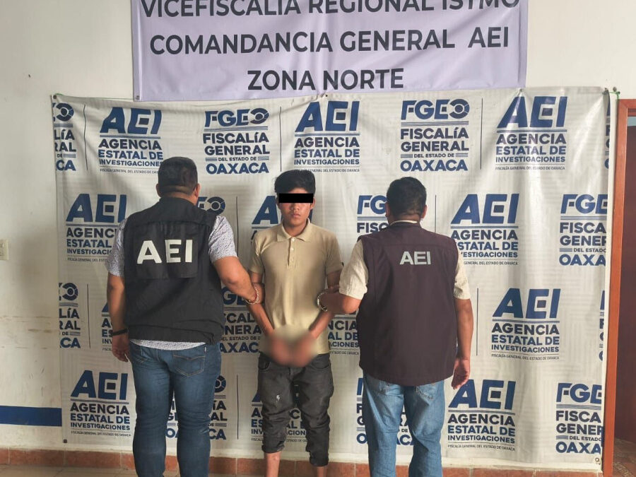 Fiscalía de Oaxaca captura a A.H.G., alias “El Tech”, por homicidio con arma de fuego en el Istmo de Tehuantepec