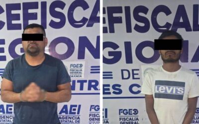 Fiscalía de Oaxaca detiene y logra vinculación a proceso contra dos hombres por robo violento a casa habitación en Santa Lucía del Camino