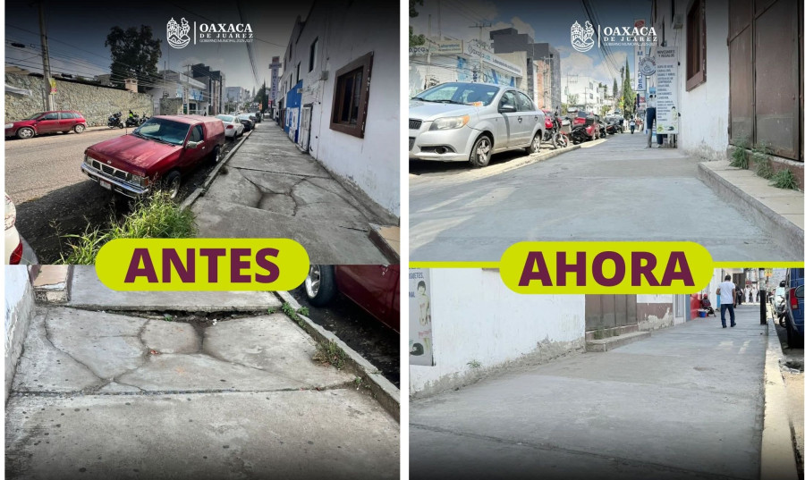 Gobierno municipal mejora banqueta frente al Hospital Civil ‘Aurelio Valdivieso’