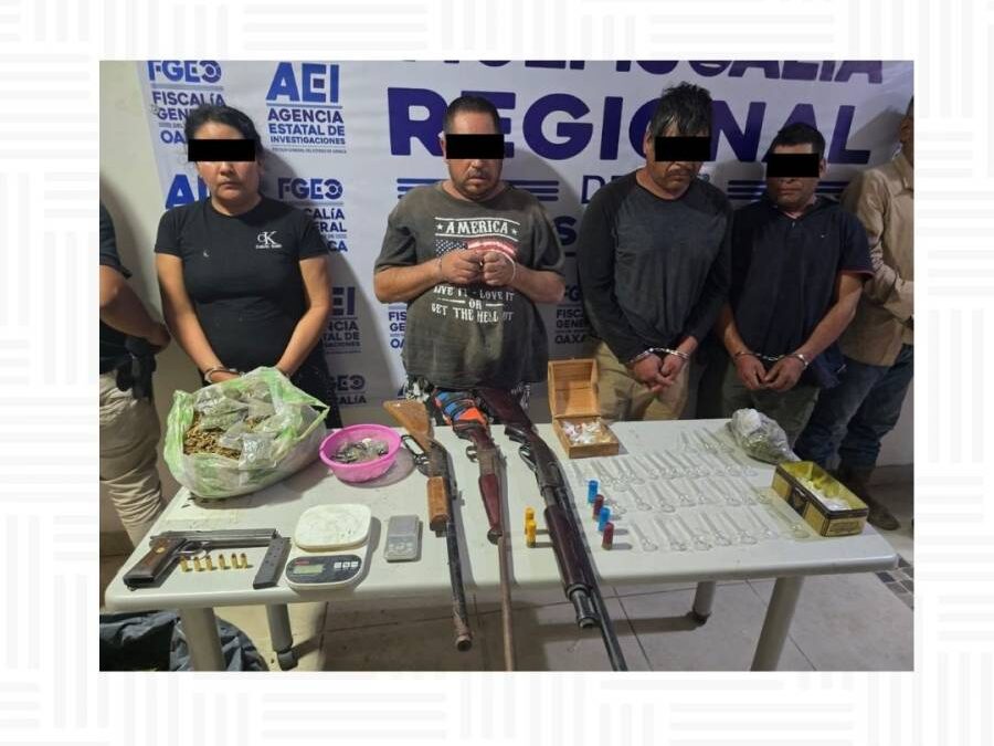 Golpe estratégico al narcomenudeo en el corredor Ocotlán-Ejutla-Miahuatlán; Fiscalía de Oaxaca y Gabinete de seguridad desarticulan célula delictiva