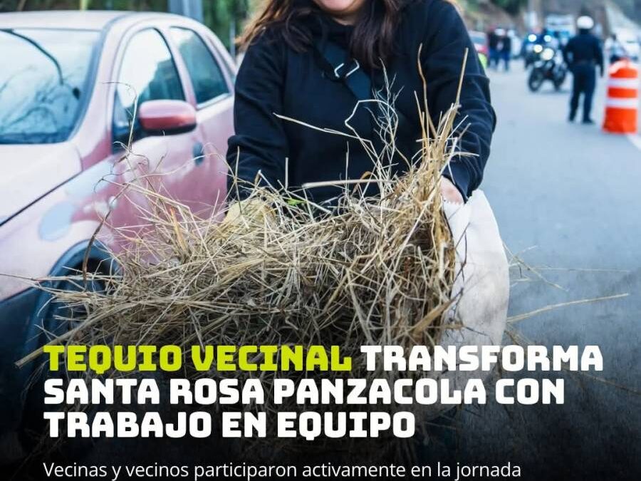Vecinos de Santa Rosa Panzacola participan en jornada de Tequio para mejorar su comunidad