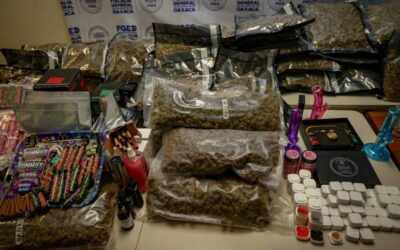 Desmantelan punto de narcomenudeo, aseguran más de 30 kilos de drogas y hallan “tienda cannábica” en el Centro Histórico de Oaxaca