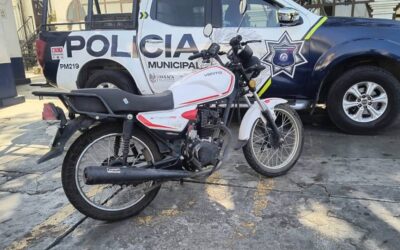 Policía Municipal asegura dos motocicletas al contar con reporte de robo activo