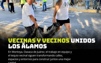 Vecinos de Álamos de Montoya participan en jornada de tequios vecinales