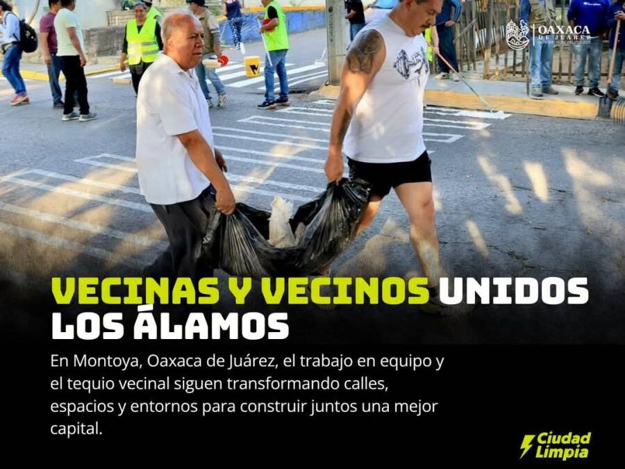 Vecinos de Álamos de Montoya participan en jornada de tequios vecinales