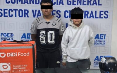 FGEO detiene a dos personas por robo con violencia; investiga su probable participación en delitos cometidos en zona Metropolitana de Oaxaca en que se hacían pasar como repartidores