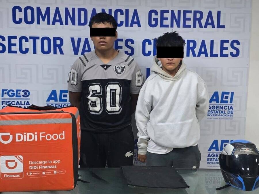 FGEO detiene a dos personas por robo con violencia; investiga su probable participación en delitos cometidos en zona Metropolitana de Oaxaca en que se hacían pasar como repartidores