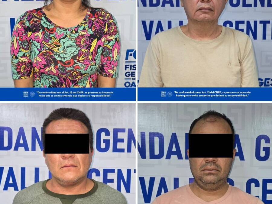 Fiscalía de Oaxaca detiene a cuatro personas probablemente relacionadas con robos cometidos en establecimientos comerciales de la colonia Reforma de Oaxaca de Juárez