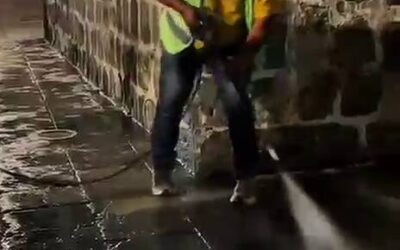 Mantiene Gobierno Municipal labores nocturnas de limpieza y mantenimiento en Oaxaca de Juárez