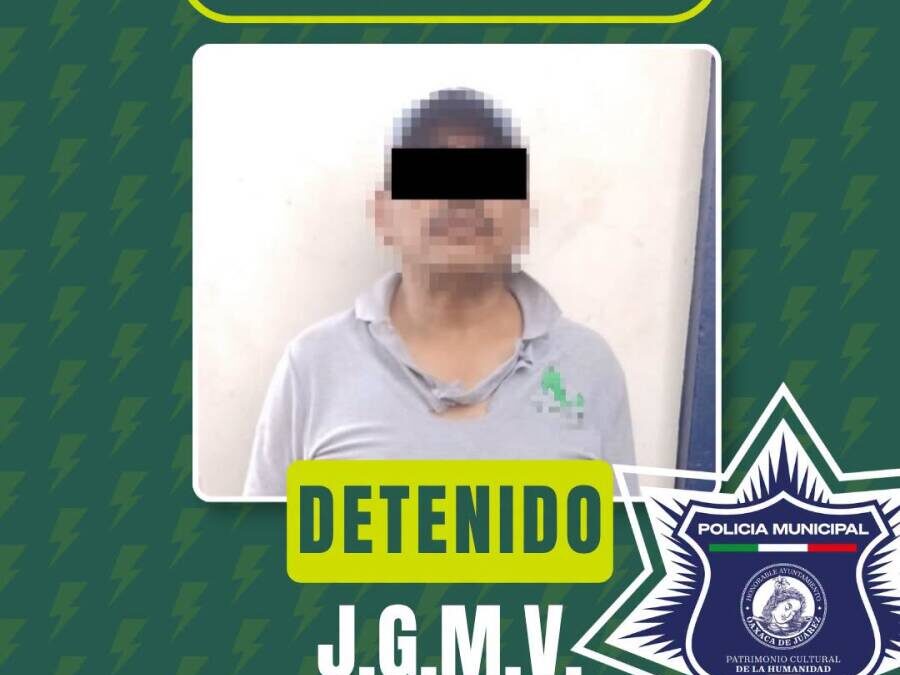 Policía Municipal de Oaxaca de Juárez detiene a persona por presunto robo y lesiones