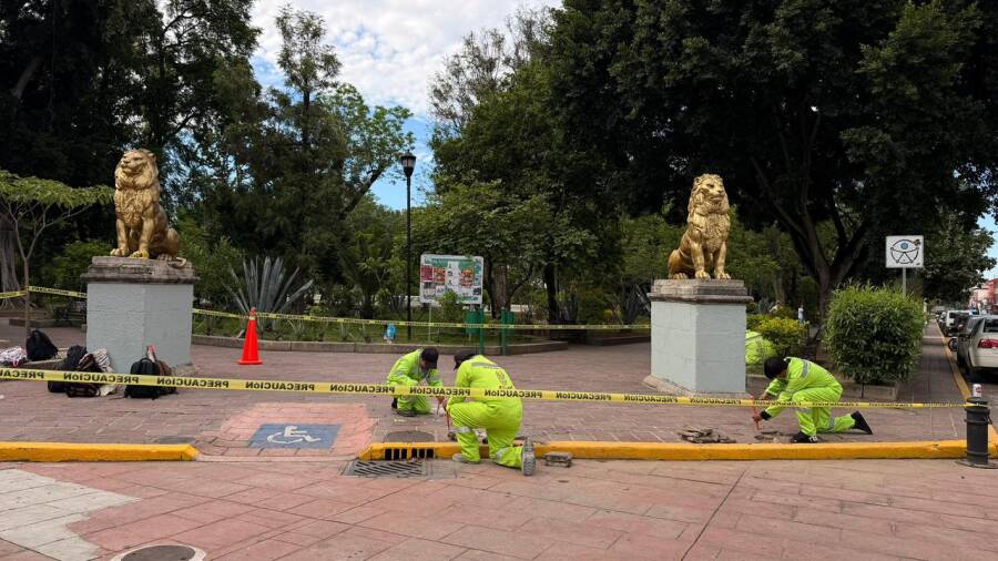 Realiza Ayuntamiento trabajos de mantenimiento y rehabilitación en el Parque Juárez El Llano.
