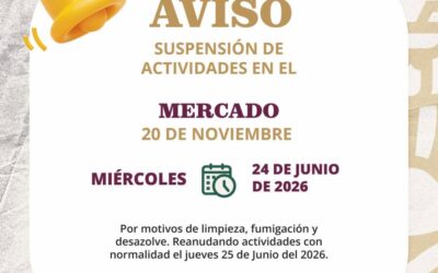 Suspenderán actividades en el Mercado 20 de Noviembre para realizar trabajos de limpieza, fumigación y desazolve