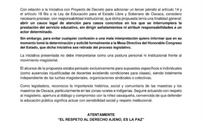 Diputada solicita retirar iniciativa sobre continuidad del servicio educativo