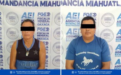 Detiene la Fiscalía de Oaxaca a dos probables responsables de homicidio y lesiones calificadas cometidos en San Sebastián Coatlán