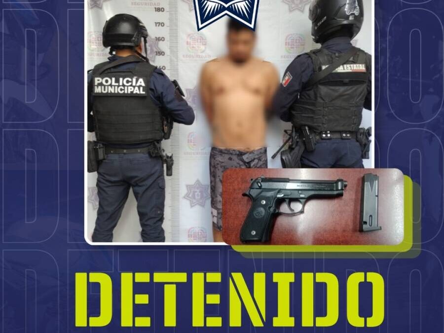 Detienen a una persona por el presunto delito de portación de arma de fuego en Oaxaca de Juárez.