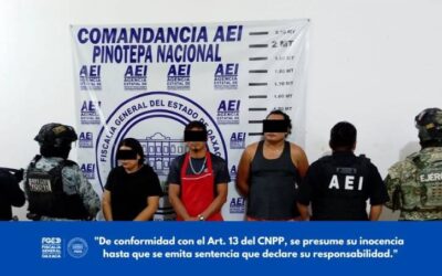 Ejecuta FGEO orden de cateo en Pinotepa Nacional; asegura diversas dosis de droga y detiene a tres personas