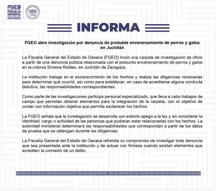 fgeo-abre-investigacion-por-denuncia-de-probable-envenenamiento-de-perros-y-gatos-en-juchitan-6a7e31d9651c3