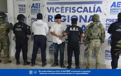 Fiscalía de Oaxaca aprehende en Puerto Escondido a hombre por tentativa de homicidio calificado en agravio de una mujer.