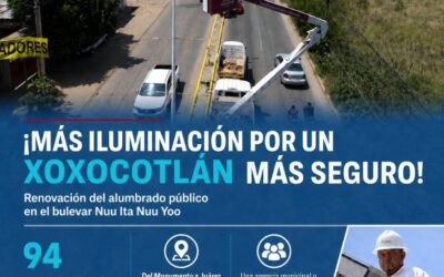 Xoxocotlán mejora la iluminación en vialidades prioritarias