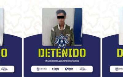 Acciones de vigilancia de la Policía Municipal permiten tres detenciones en Oaxaca de Juárez