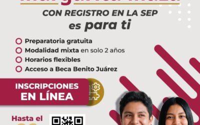 Continúa abierta inscripción al Bachillerato Margarita Maza en Xoxocotlán